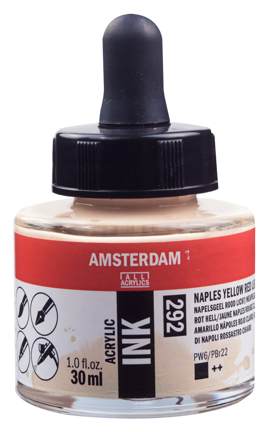 Amsterdam Acrylic Tinte Flasche 30 ml Neapelgelb Rot Hell 292