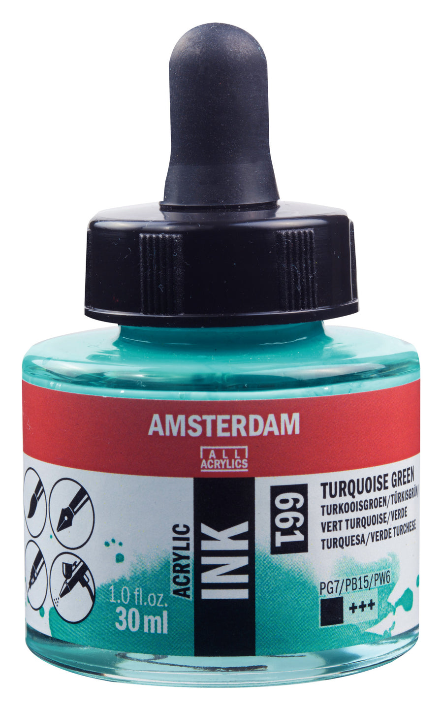 Amsterdam Acrylic Tinte Flasche 30 ml Türkisgrün 661