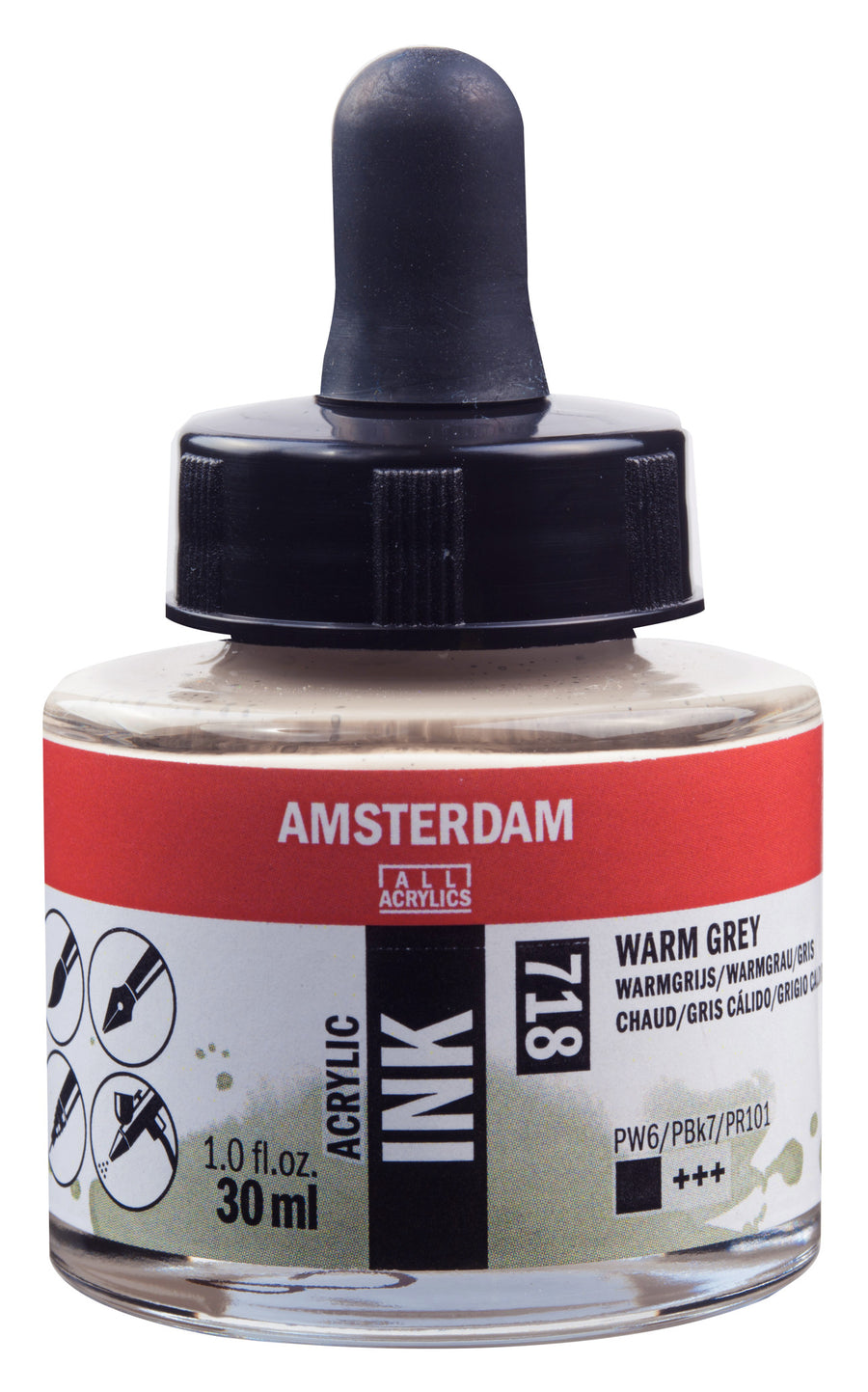 Amsterdam Acrylic Tinte Flasche 30 ml Warmgrau 718