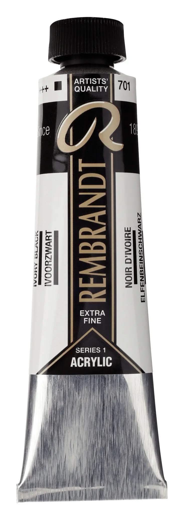 Rembrandt Acrylfarbe Tube 40 ml Elfenbeinschwarz 701 - Kidis Art