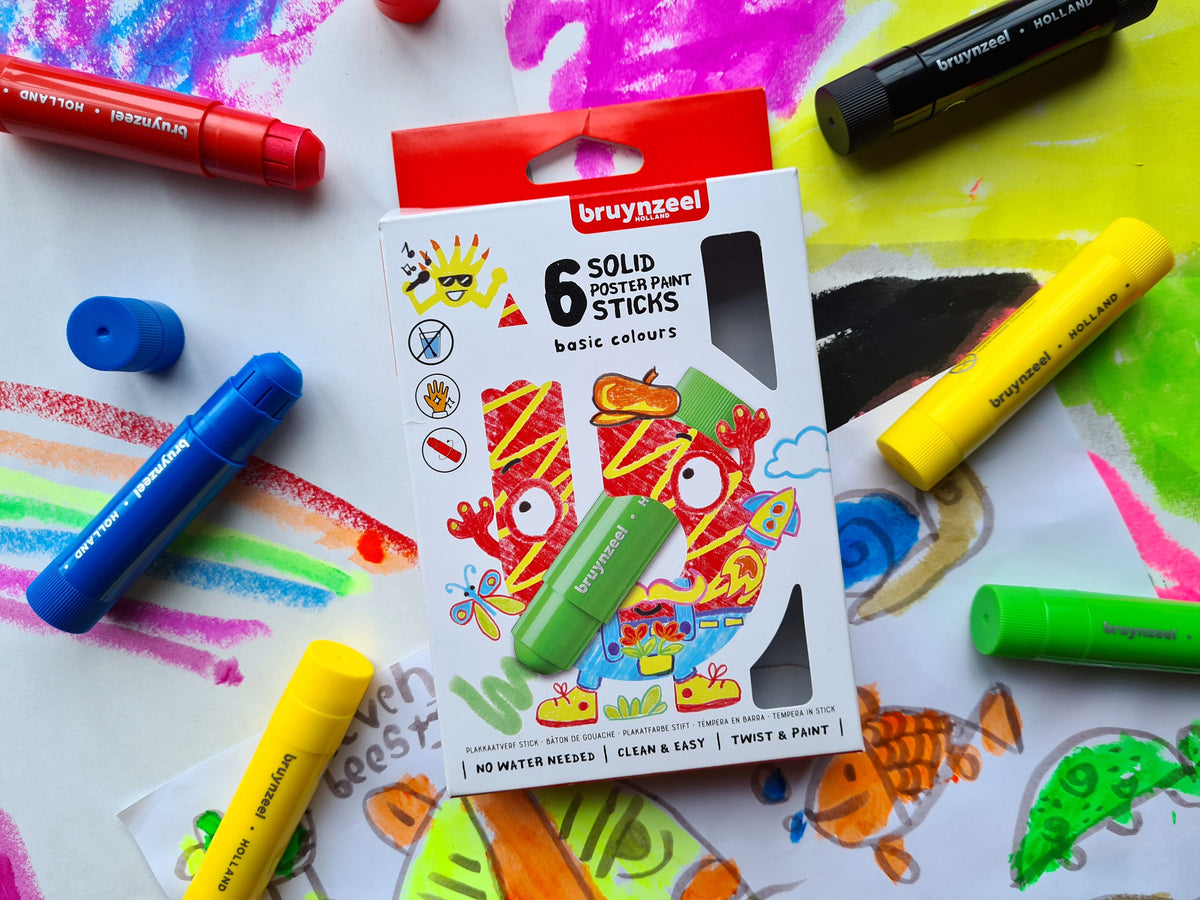 Bruynzeel Plakatfarbe-Stiftset Neon | 6 Farben - Kidis Art