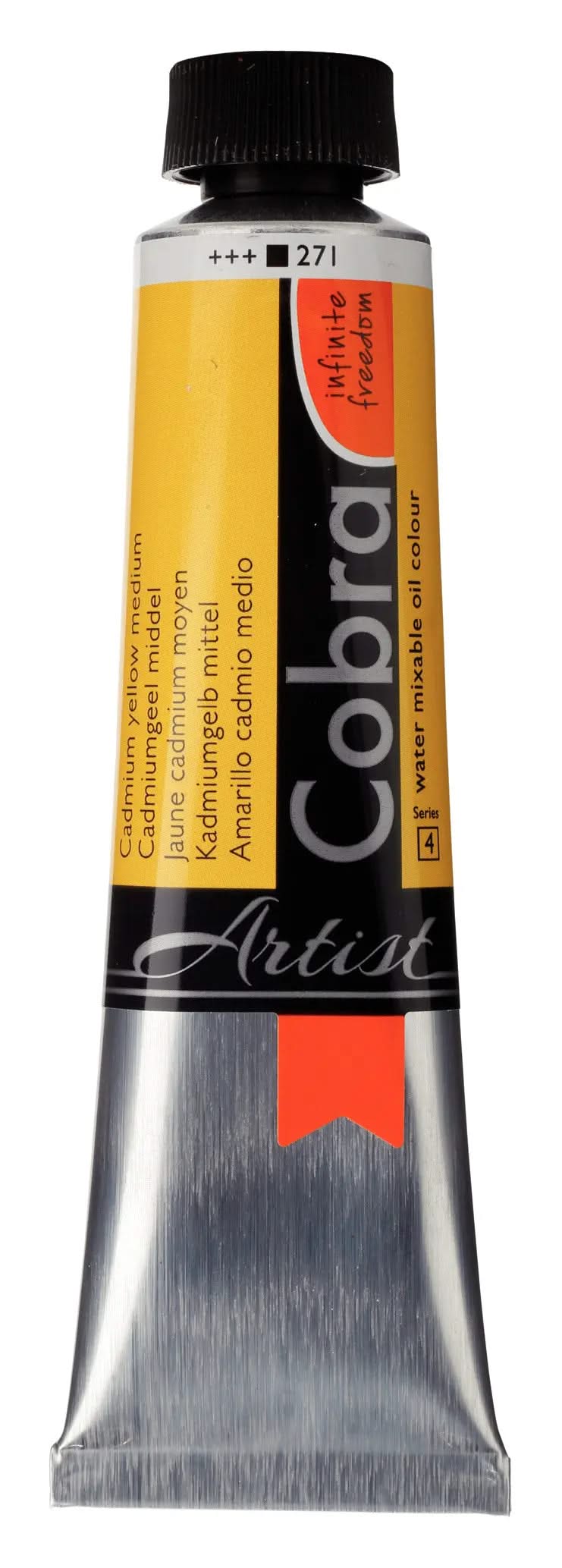 Cobra Artist Wassermischbare Ölfarbe Tube 40 ml Kadmiumgelb Mittel 271 - Kidis Art