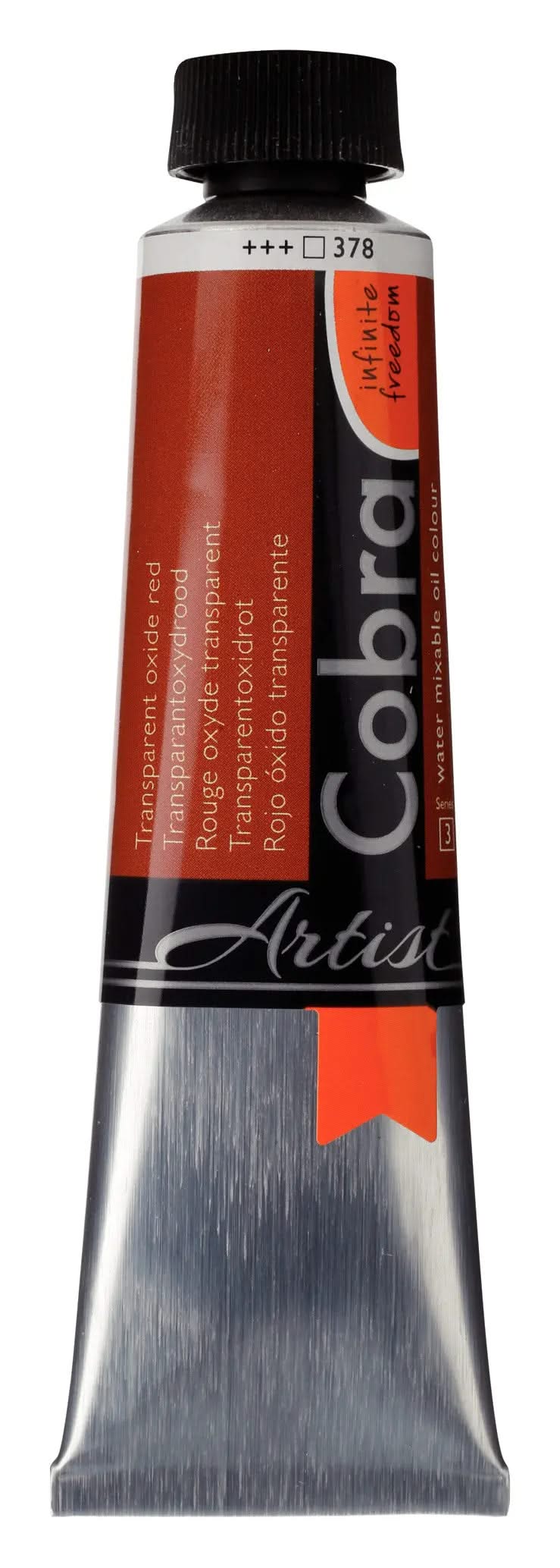 Cobra Artist Wassermischbare Ölfarbe Tube 150 ml Transparentoxidrot 378 - Kidis Art