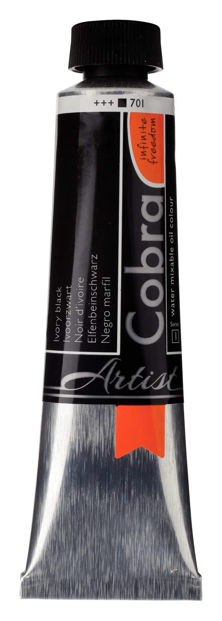 Cobra Artist Wassermischbare Ölfarbe Tube 40 ml Elfenbeinschwarz 701 - Kidis Art