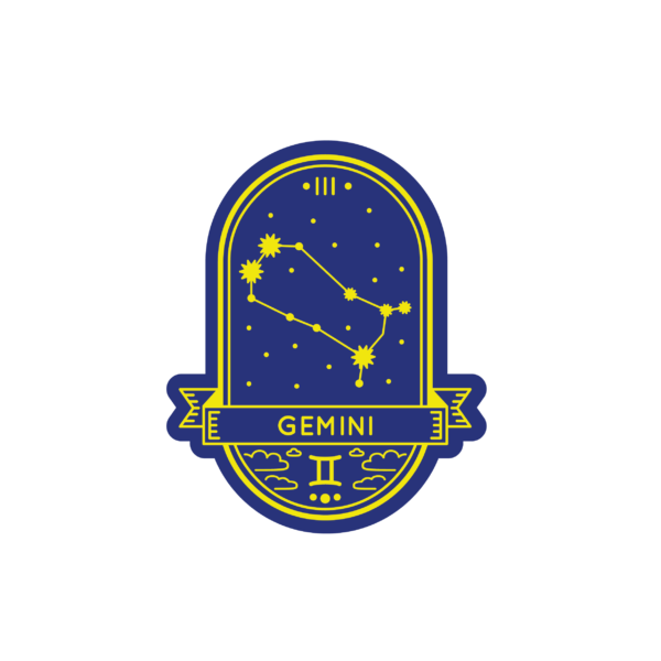 Bügelbild Sternzeichen Badge Zwillinge