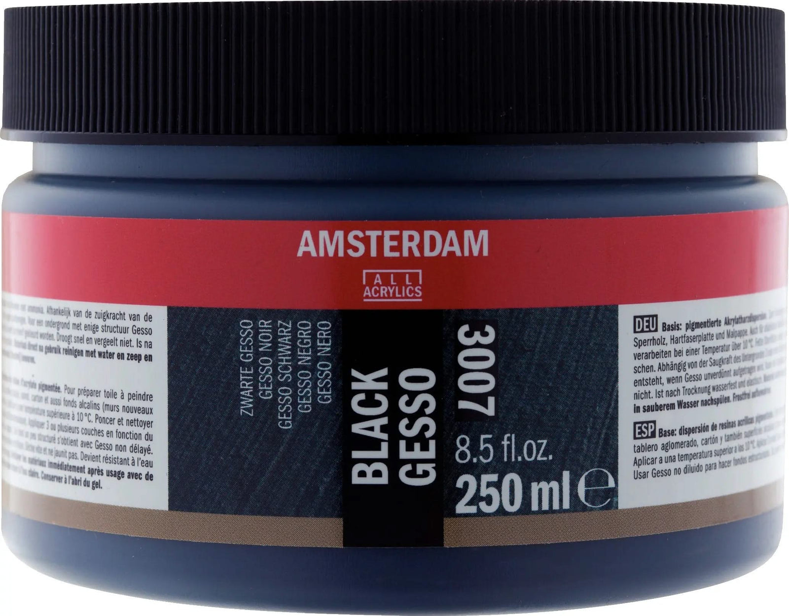 Amsterdam Gesso Schwarz Gefäß 3007 Flasche 250 ml - Kidis Art