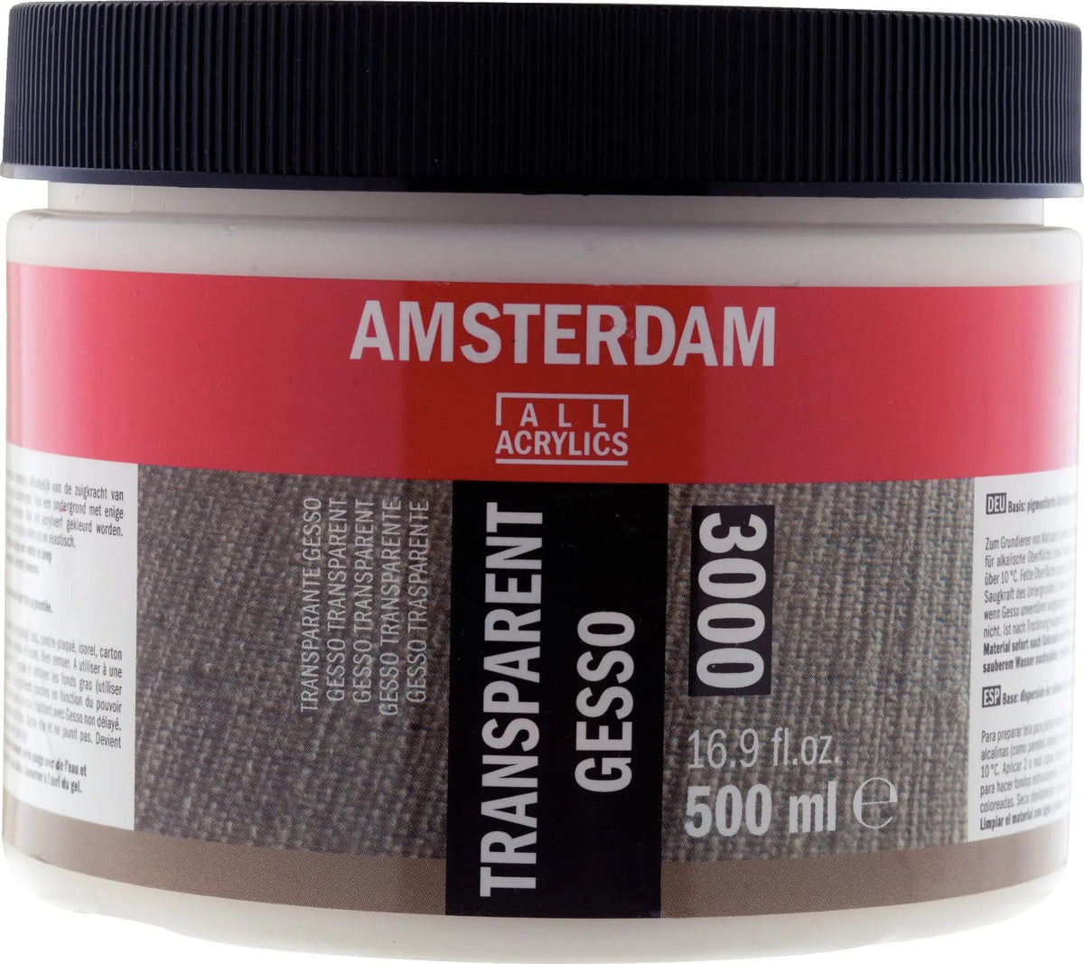 Amsterdam Gesso Transparent Gefäß 3000 Flasche 500 ml - Kidis Art