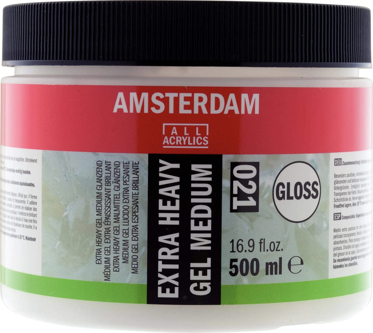 Amsterdam Extra Heavy Gel Malmittel Glänzend Gefäß 021 Flasche 500 ml - Kidis Art