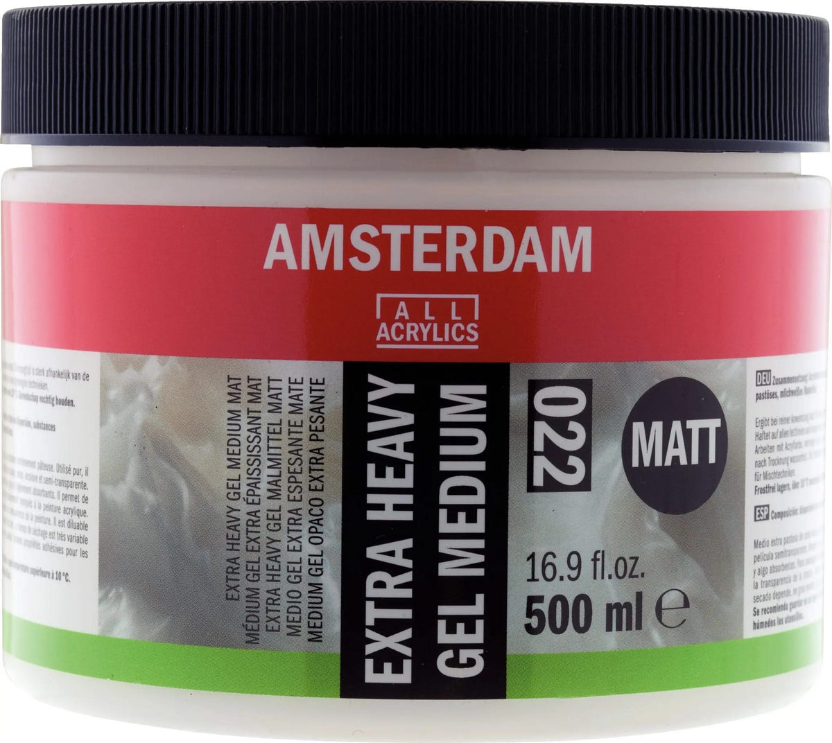 Amsterdam Extra Heavy Gel Malmittel Matt Gefäß 022 Flasche 500 ml - Kidis Art