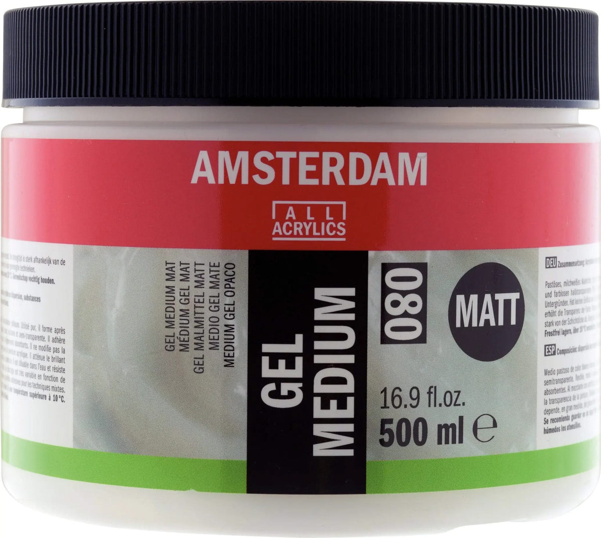 Amsterdam Gel Malmittel Matt Gefäß 080 Flasche 500 ml - Kidis Art