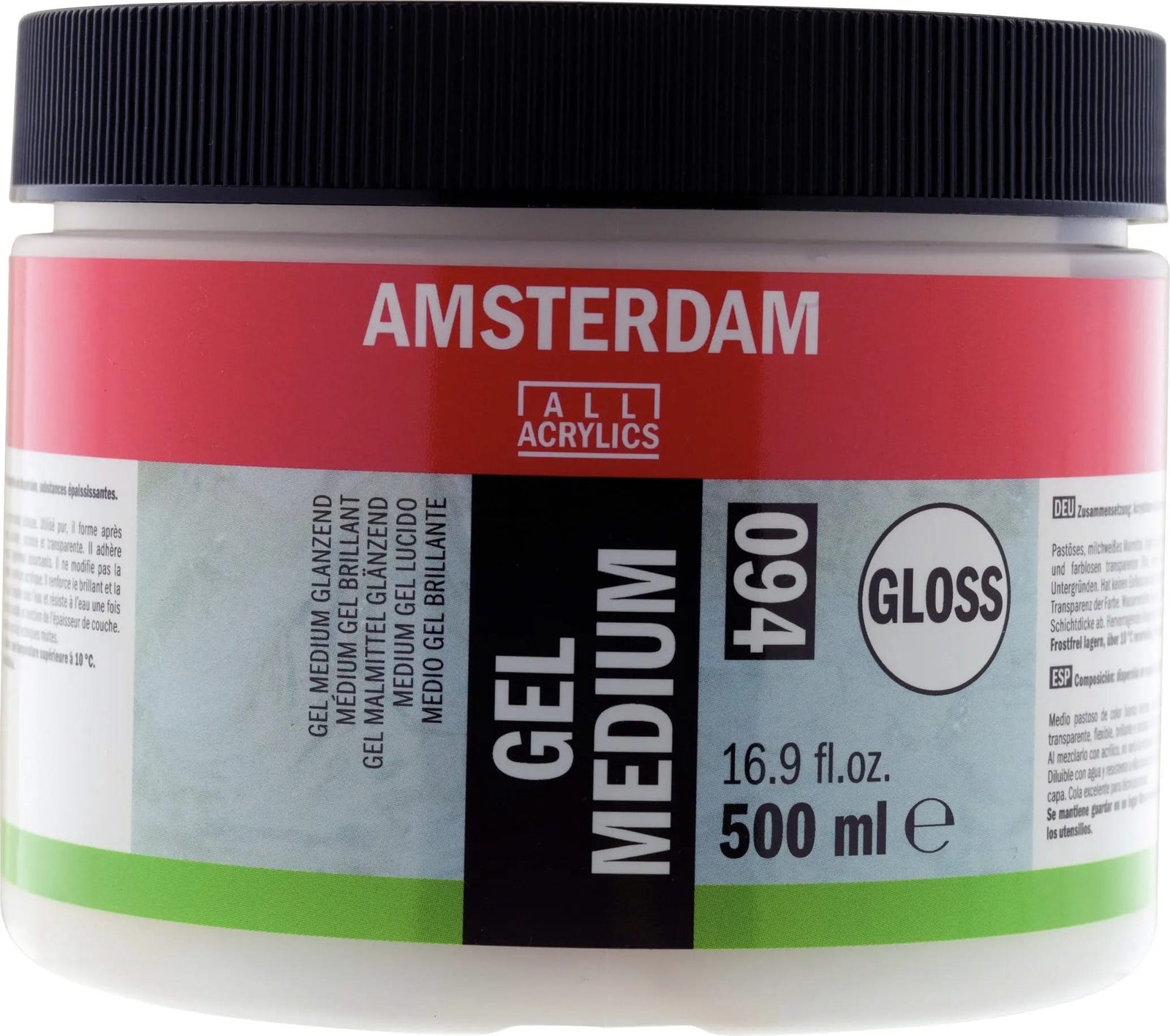 Amsterdam Gel Malmittel Glänzend Gefäß 094 Flasche 500 ml - Kidis Art