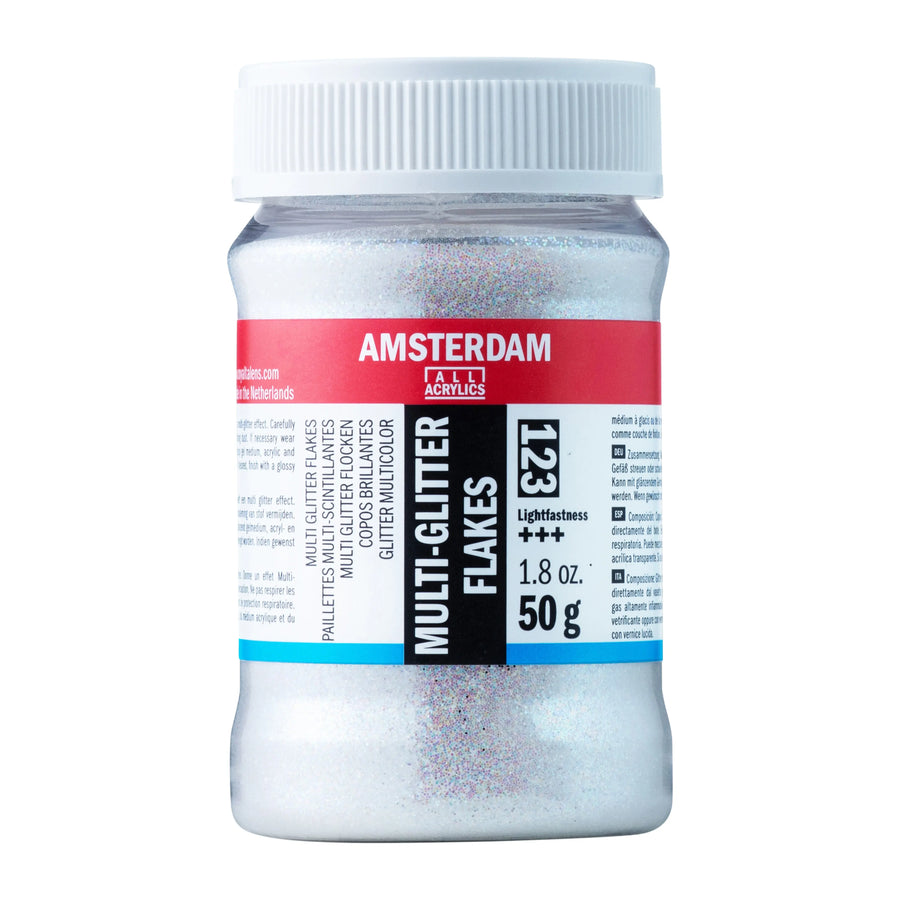 Amsterdam Mehrfarbige Glitzerflocken Gefäß 50 G 123 Flasche 75 ml