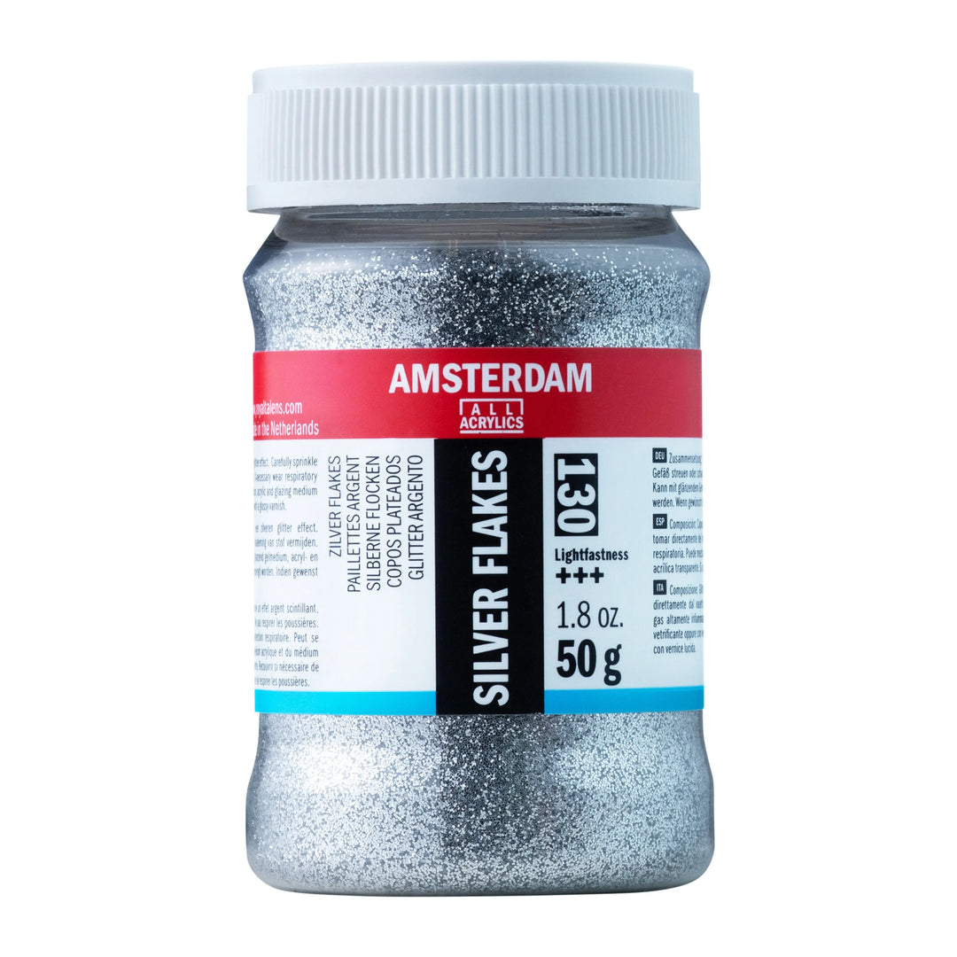 Amsterdam Glitzerflocken Silber Gefäß 50 G 130 Flasche 75 ml