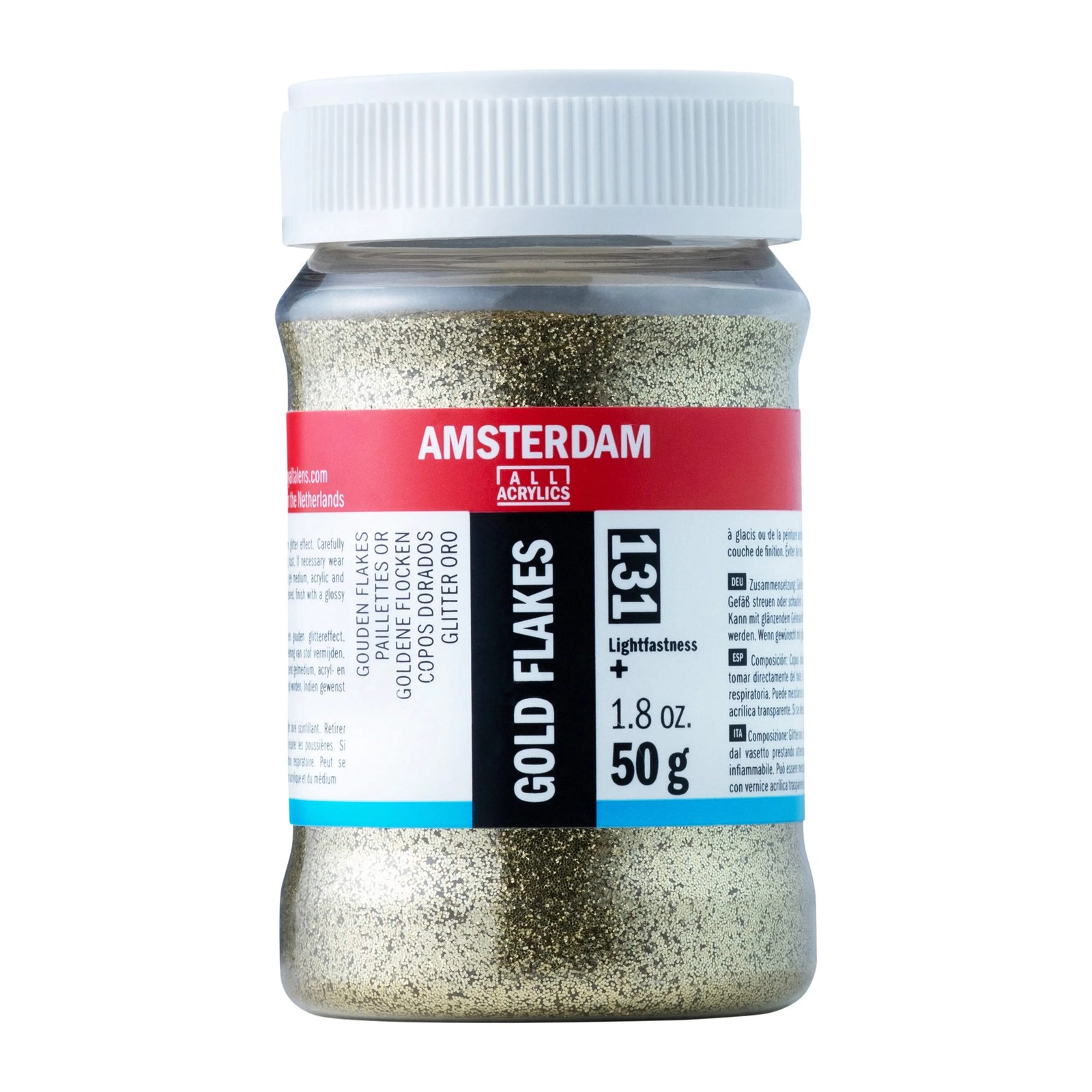 Amsterdam Glitzerflocken Gold 50 G 131 Flasche 75 ml - Kidis Art
