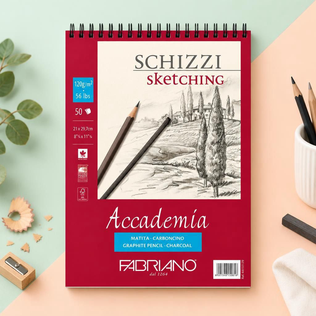 Generiert: [2ea1ae59-4ac4-48e8-82db-205f790fa765] Hauptbild – Fabriano Accademia Block mit Spirale - A4 - 120g - 50 Blatt