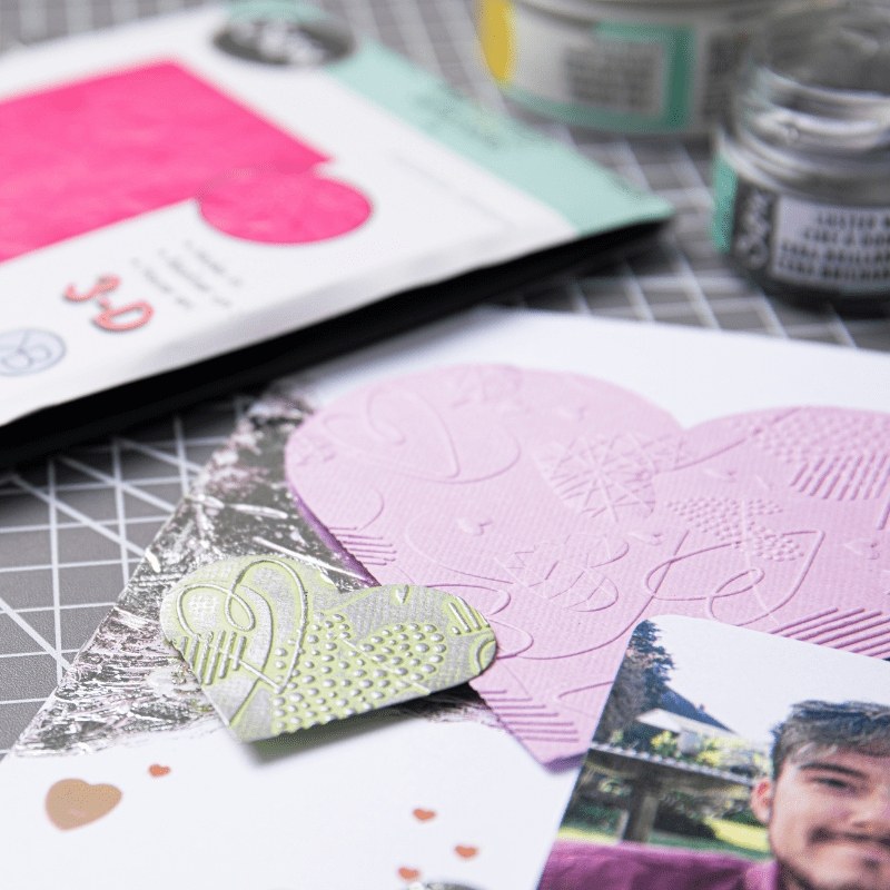 3-D Prägevorlage "Mark Making Hearts" von Kath Breen - Kidis Art