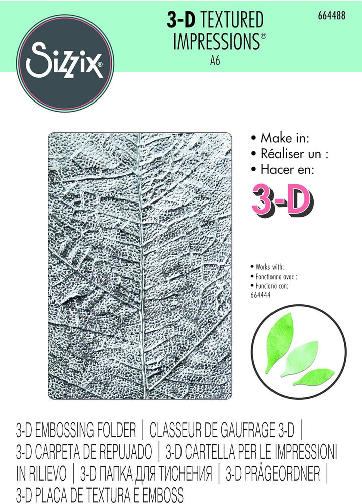 3-D Textured Impressions Prägefolder - Blattadern - Kidis Art