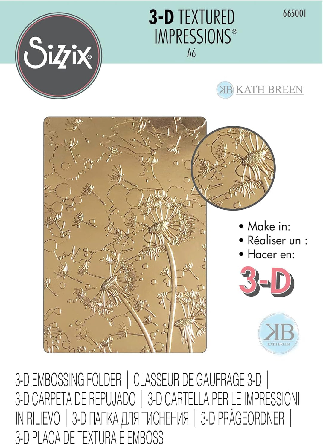 3-D Textured Impressions Prägefolder - Löwenzahnwunsch - Kidis Art