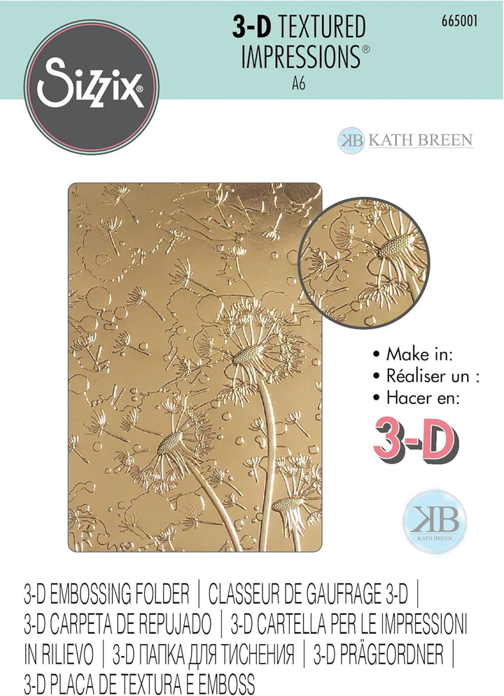 3-D Textured Impressions Prägefolder - Löwenzahnwunsch - Kidis Art