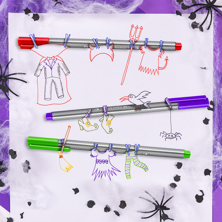 STAEDTLER Box mit 2 triplus fineliner schwarz/blau, 1 triplus ball M schwarz, 1 triplus roller schwarz, 1 triplus micro 0,5 mm und 1 triplus textsurfer gelb, "Black Box"