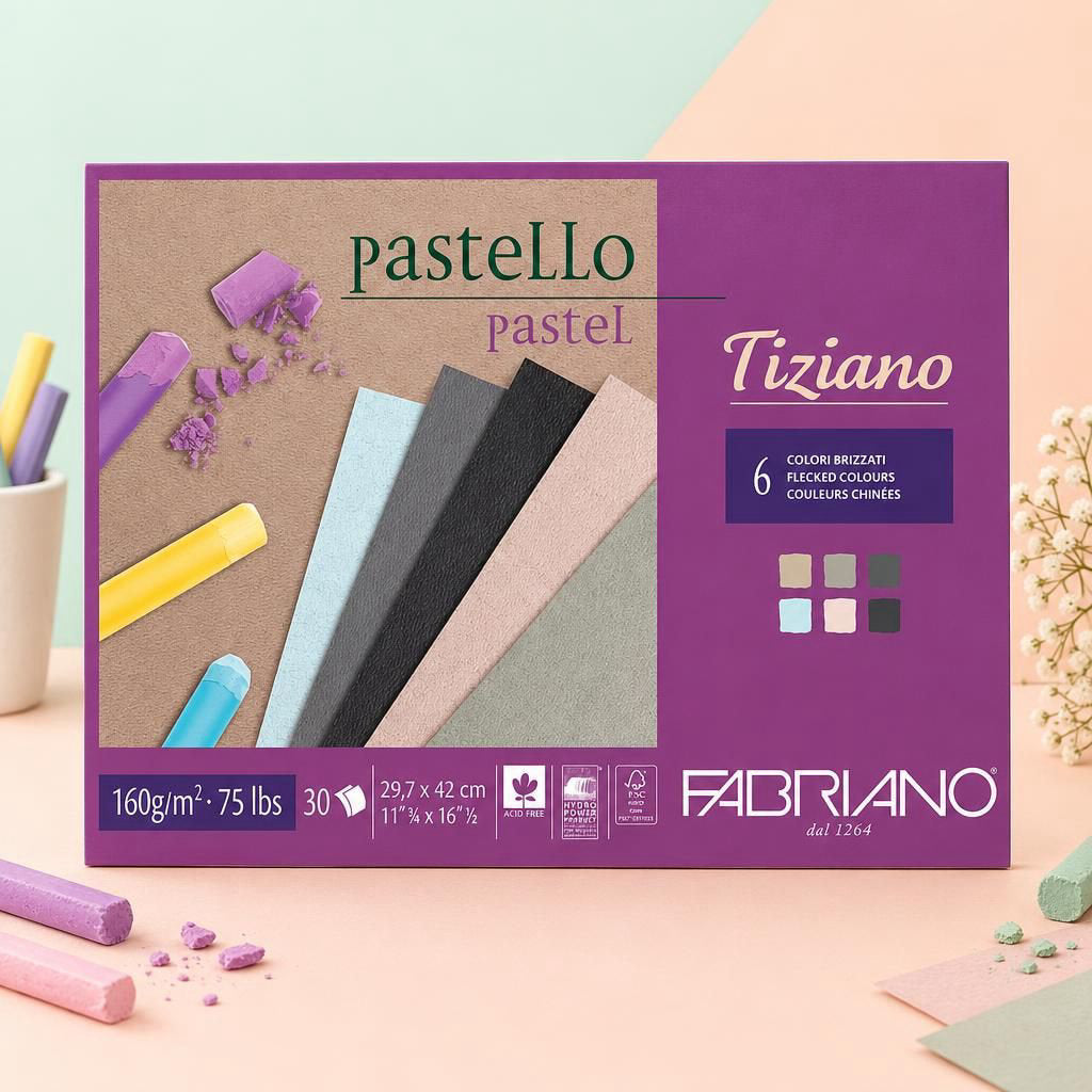 Generiert: [42d9fef3-46cf-4e9d-a301-cf16d8e290ff] Hauptbild – Fabriano Tiziano Block "gedeckte Töne" - A3 - 160g - 30 Blatt