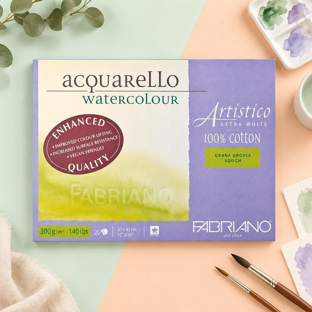 Generiert: [430cd8a4-b307-4a04-b35e-020e4b1c4e0f] Hauptbild – Fabriano Artistico - extra white - Block - 30,5x45,5cm - 300g - 20 Blatt - rau