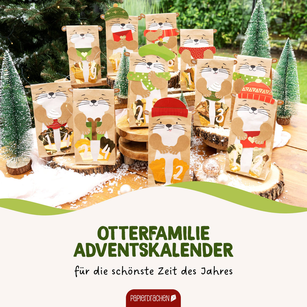 Adventskalender mit Stanzteilen - Otter