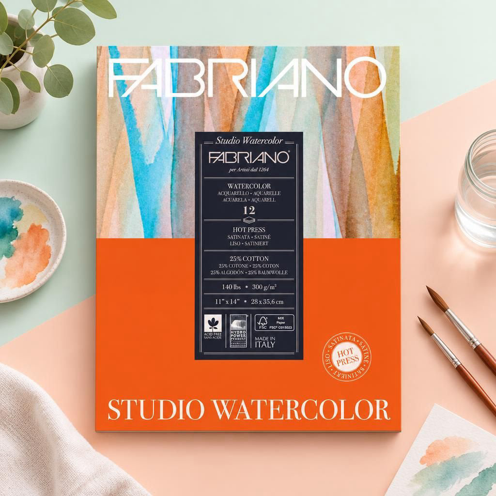 Generiert: [50f38a2a-fa88-4065-a795-0b08920a4937] Hauptbild – Fabriano Watercolour hot pressed Block - 28 x 35.6 cm - 300g - 12 Blatt - satiniert - FSC