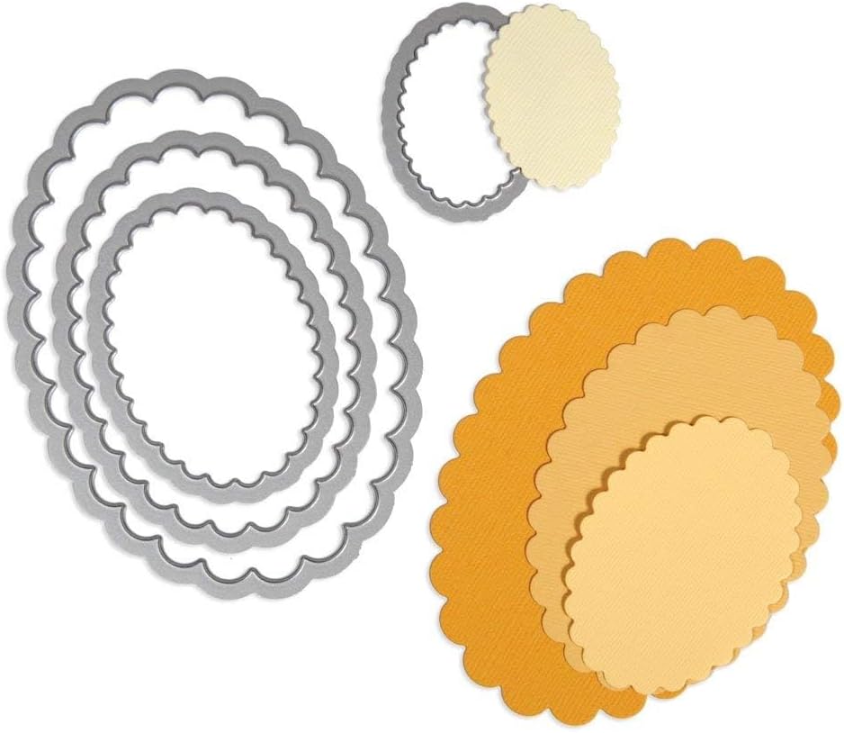 Stanz Set 4 Stück Framelits -Ovale Jakobsmuschel