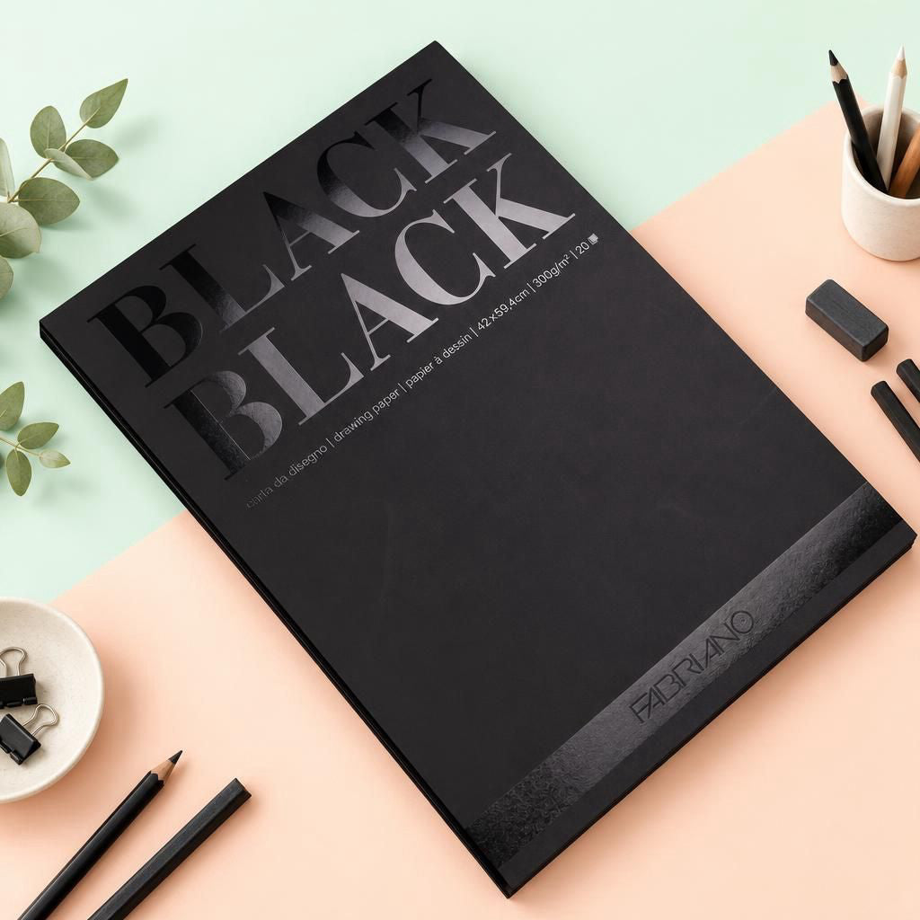 Generiert: [51c521b6-29d7-484c-9ef3-74cd98de0925] Hauptbild – Fabriano Black Black Block - A2 - 300g - 20 Blatt