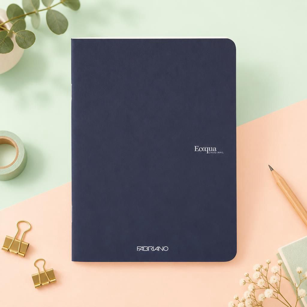 Generiert: [578ba856-5c53-4575-bd7e-d8c6a0859002] Hauptbild – Fabriano Ecoqua Notizheft - dark blue - A5 - blanko - geheftet