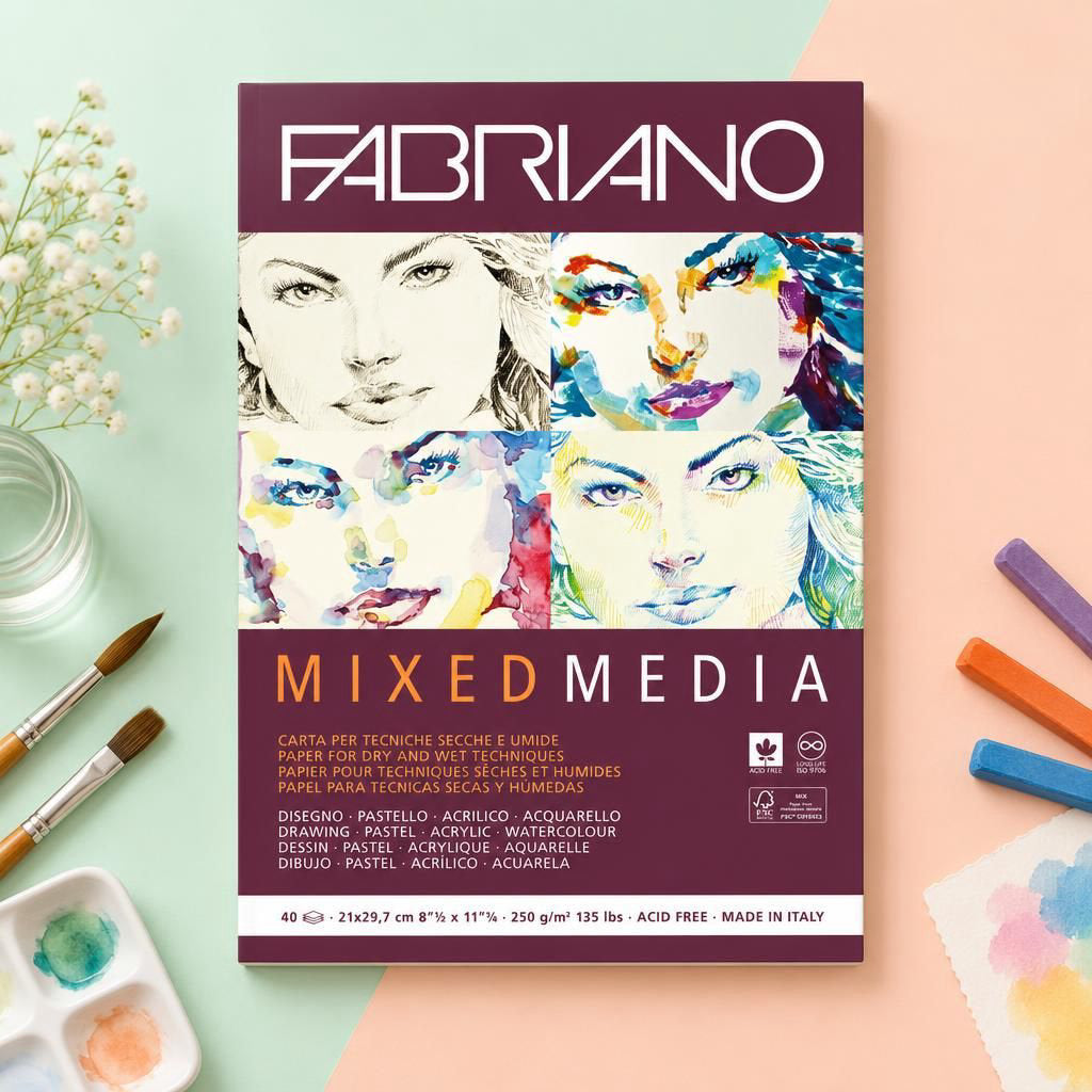 Generiert: [5c97f07f-3315-4d1c-9c67-436b9fb09fb7] Hauptbild – Fabriano Mixed Media Block - A4 - 250g - 40 Blatt