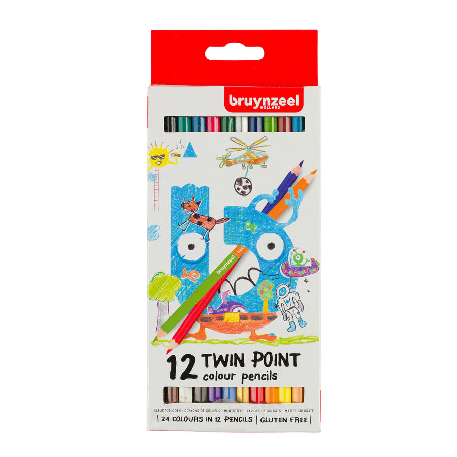Bruynzeel Set mit 12 Twin Points Buntstiften für Kinder