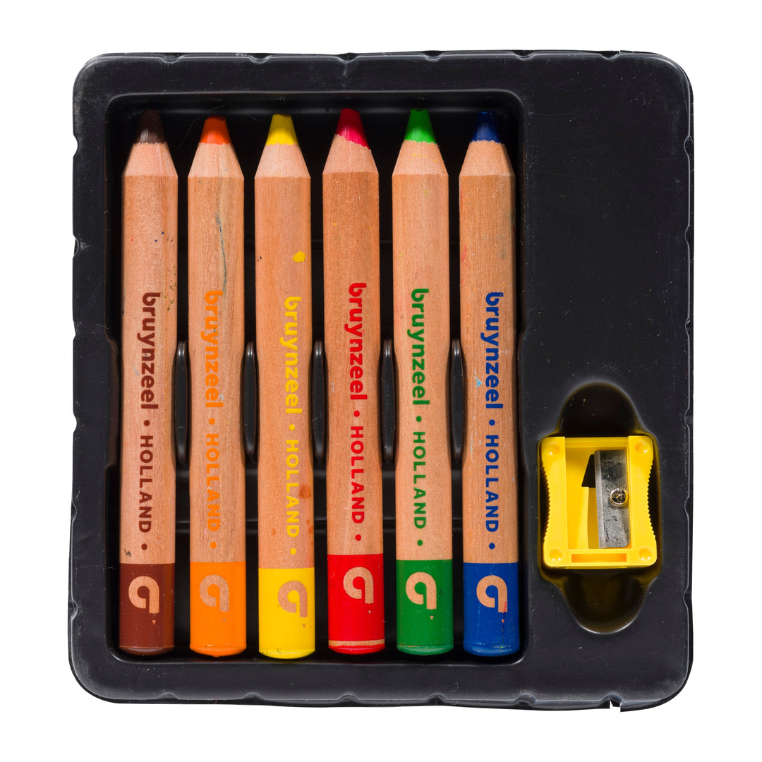 Bruynzeel Set mit 6 weichen Buntstiften für Kinder Bruynzeel