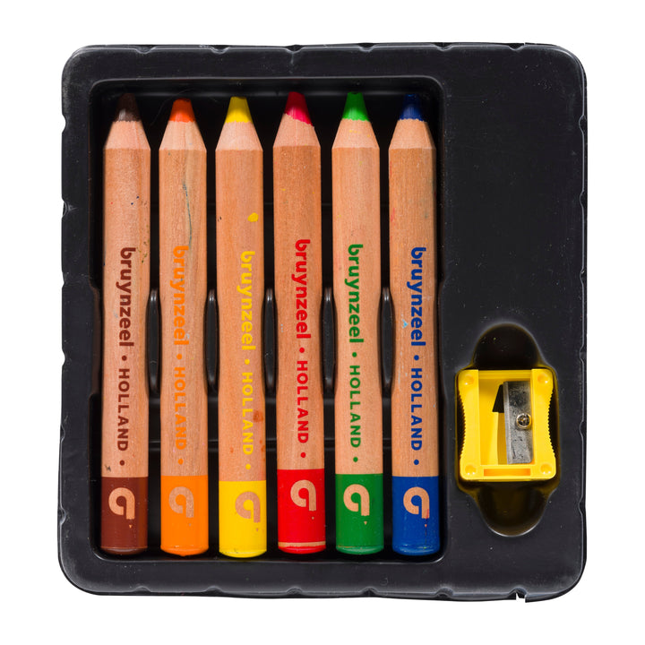 Bruynzeel Set mit 6 weichen Buntstiften für Kinder Bruynzeel