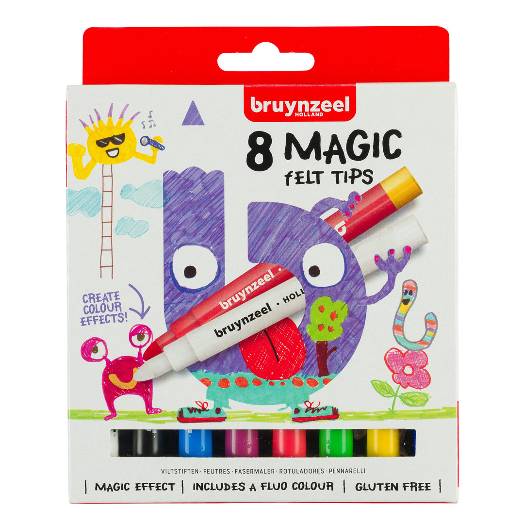 Bruynzeel Set mit 8 Magic-Fasermalern für Kinder