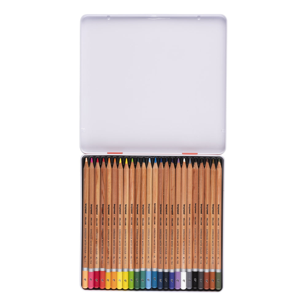 Bruynzeel Expression Aquarellbuntstifte, Metalletui mit 24 Stück Bruynzeel