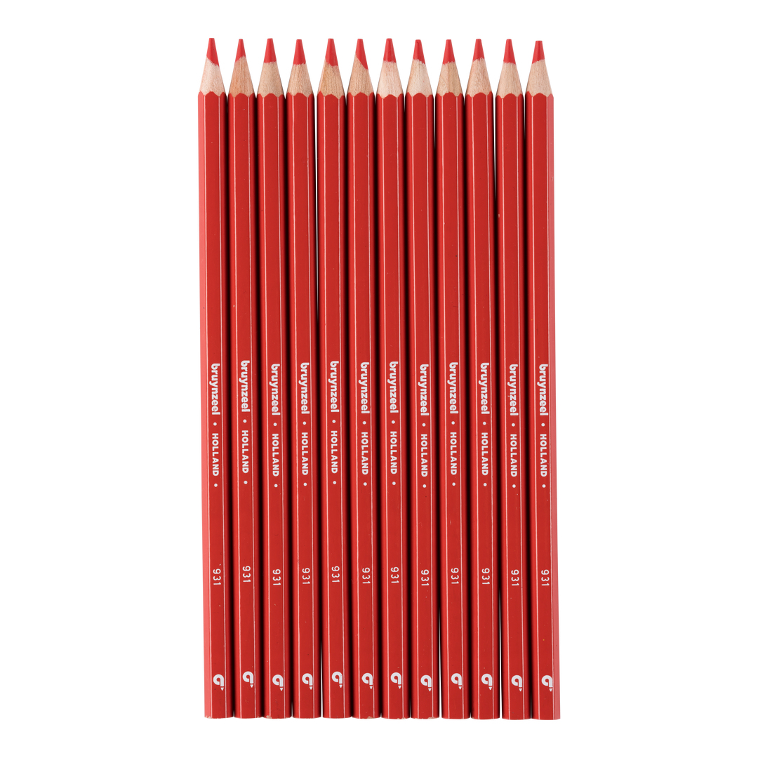 Crayons de couleur Bruynzeel Super en rouge vermillon