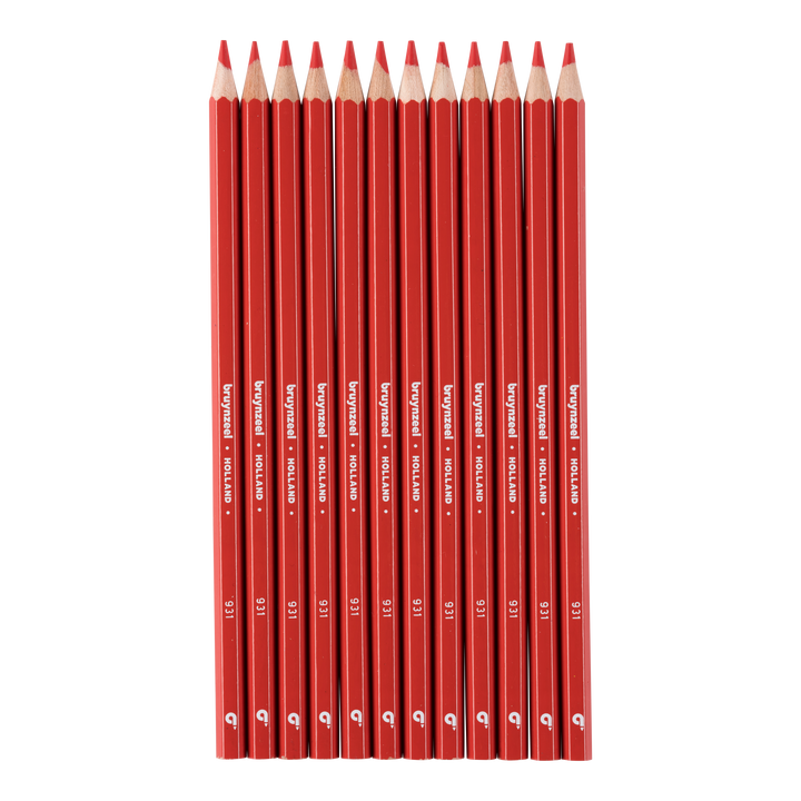 Crayons de couleur Bruynzeel Super en rouge vermillon