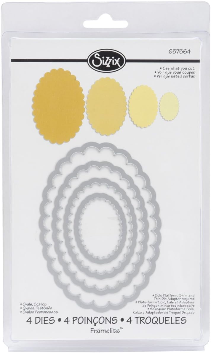 Stanz Set 4 Stück Framelits -Ovale Jakobsmuschel