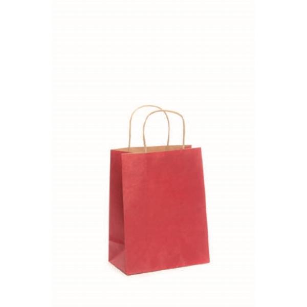 Papiertragetasche, Kordelgriff 21x27cm rot