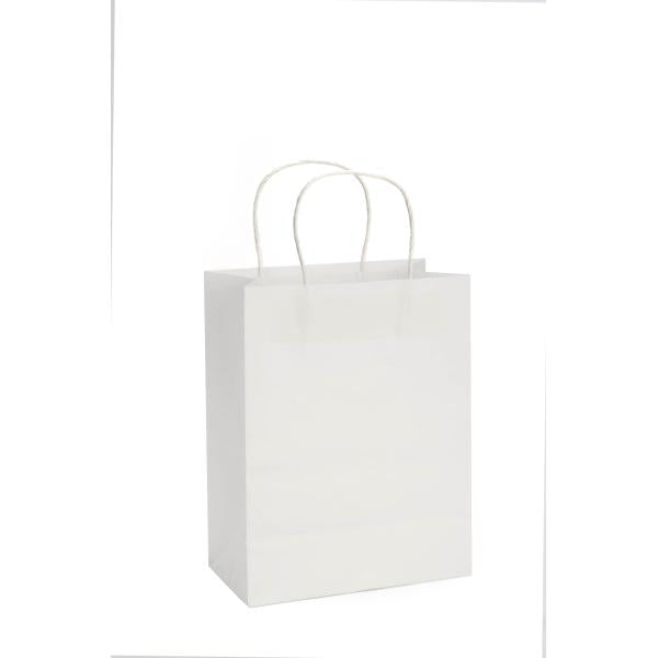 Papiertragetasche, Kordelgriff 21x27cm weiss