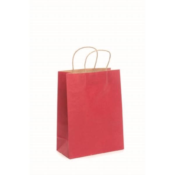 Papiertragetasche, Kordelgriff 25x33cm rot