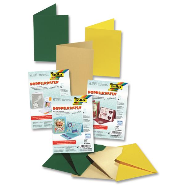 Doppelkarten 220g/m² 10,5x15cm, hochrot 5 St