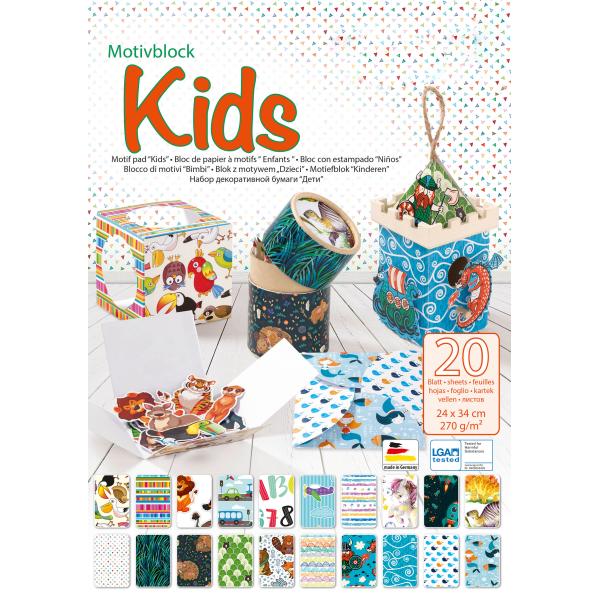 Motivblock Kids 24x34cm, 20 Blatt sortiert