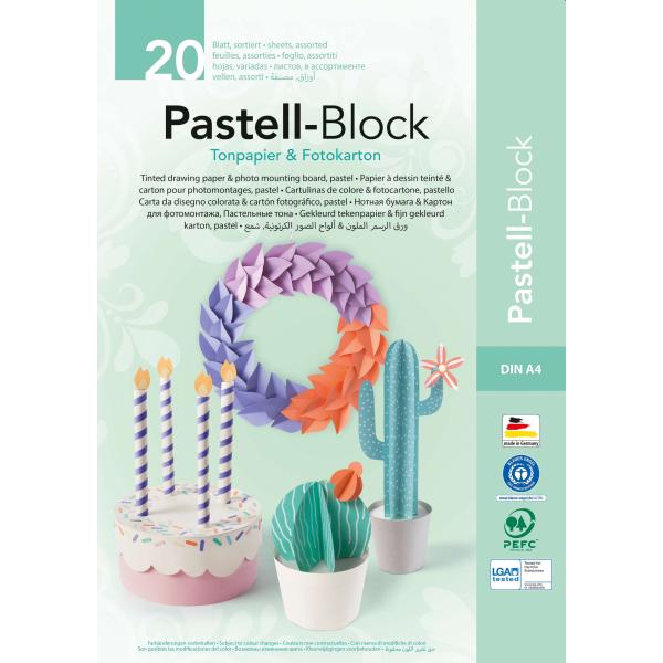 Pastell-Block DinA4, 20 Blatt 10x Ton- und 10x Fotokarton