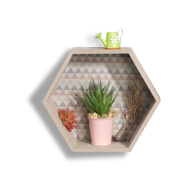 Design-Rahmen Holz sechseck3St