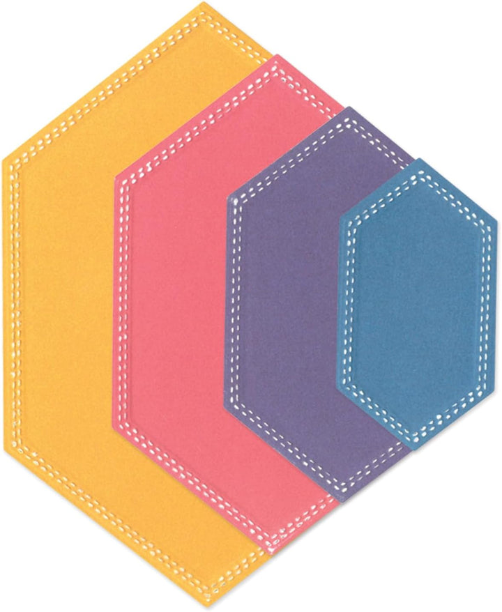 Stanzset 10 Stück - Belinda genähte Sechsecke by Stacey Park