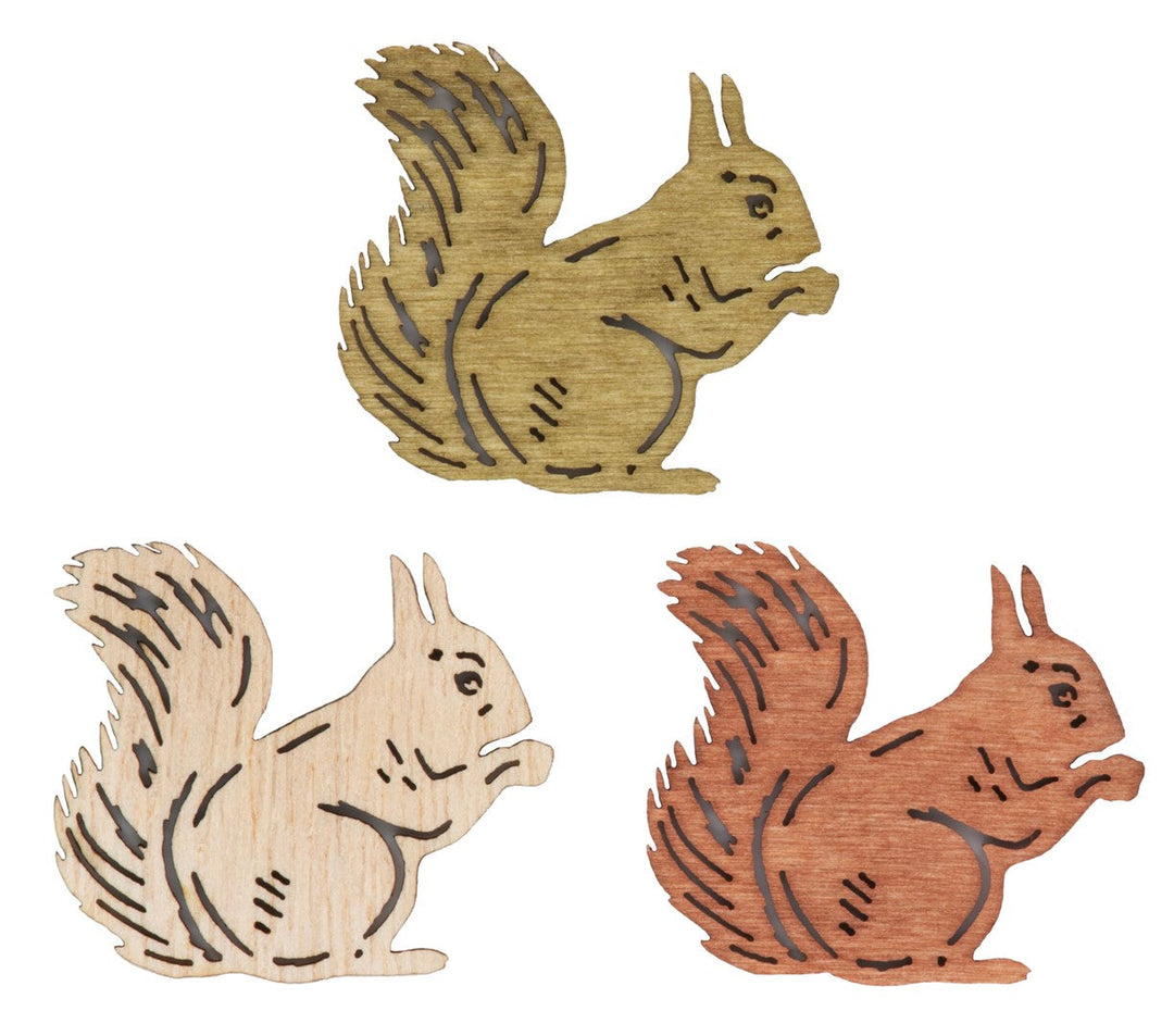 Streuteile Eichhörnchen Brauntöne, 18St. 2,5cm, FSC