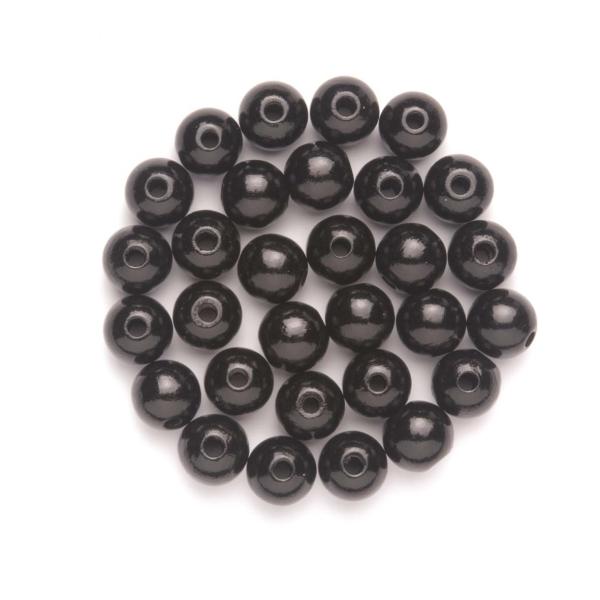Holzperle 15mm 14St schwarz